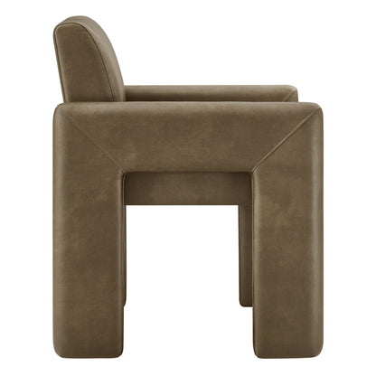 Daven Vegan Leather Dining Armchair for Home