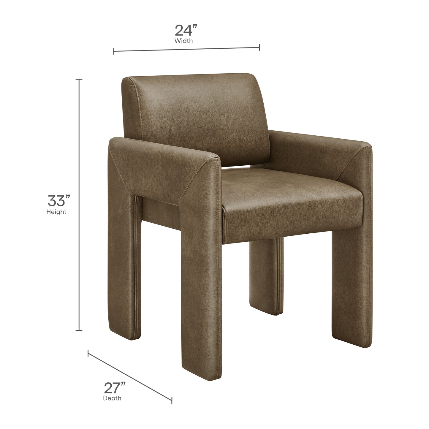 Daven Vegan Leather Dining Armchair for Home
