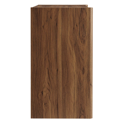 Emric Wave Accent Cabinet by Modway in brown wood veneer for living room storage on Tampa Home & Garden Store
