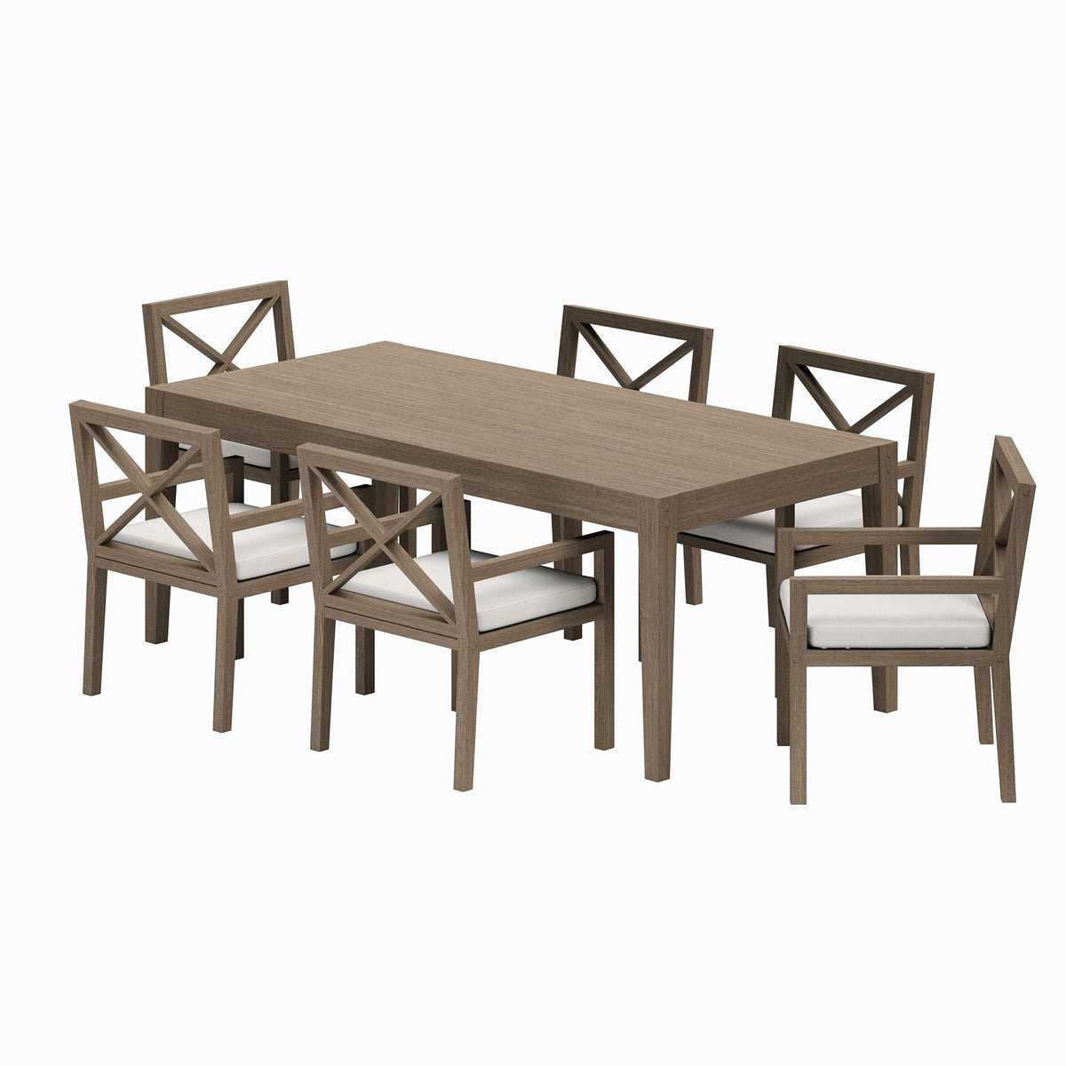 Northlake 7-Piece Outdoor Patio Teak Wood Dining Set with cushioned seats by Modway on Tampa Home & Garden Store