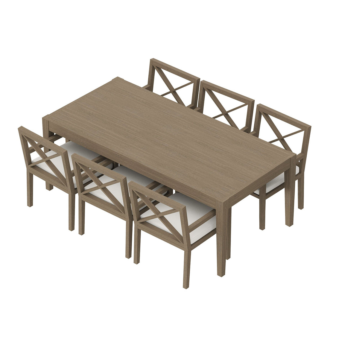 Northlake 7-Piece outdoor teak dining set with 6 cross-back chairs by Modway on Tampa Home & Garden Store
