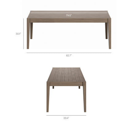 Northlake 7-Piece outdoor teak dining set by Modway; rectangular teak table in natural finish on Tampa Home & Garden Store