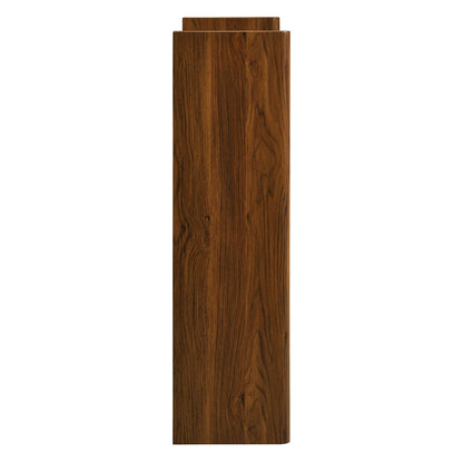 Emric Wave Shoe Cabinet by Modway in brown woodgrain finish on Tampa Home & Garden Store
