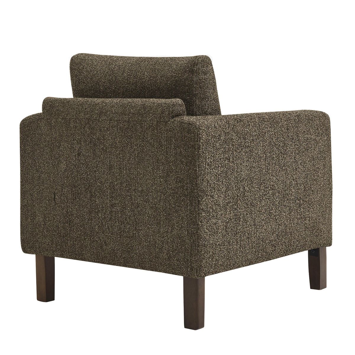 Hawken Boucle Fabric Accent Armchair brown boucle upholstery with dark wood legs on Tampa Home & Garden Store