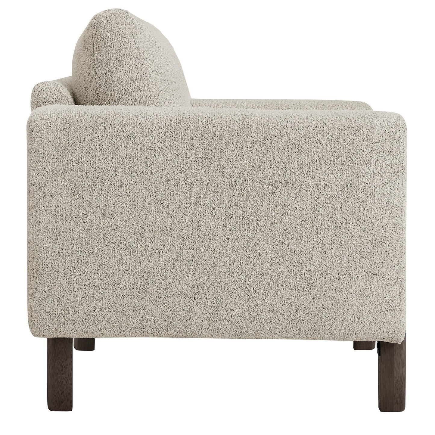 Hawken Boucle Accent Armchair by Modway, beige boucle, dark wood legs on Tampa Home & Garden Store