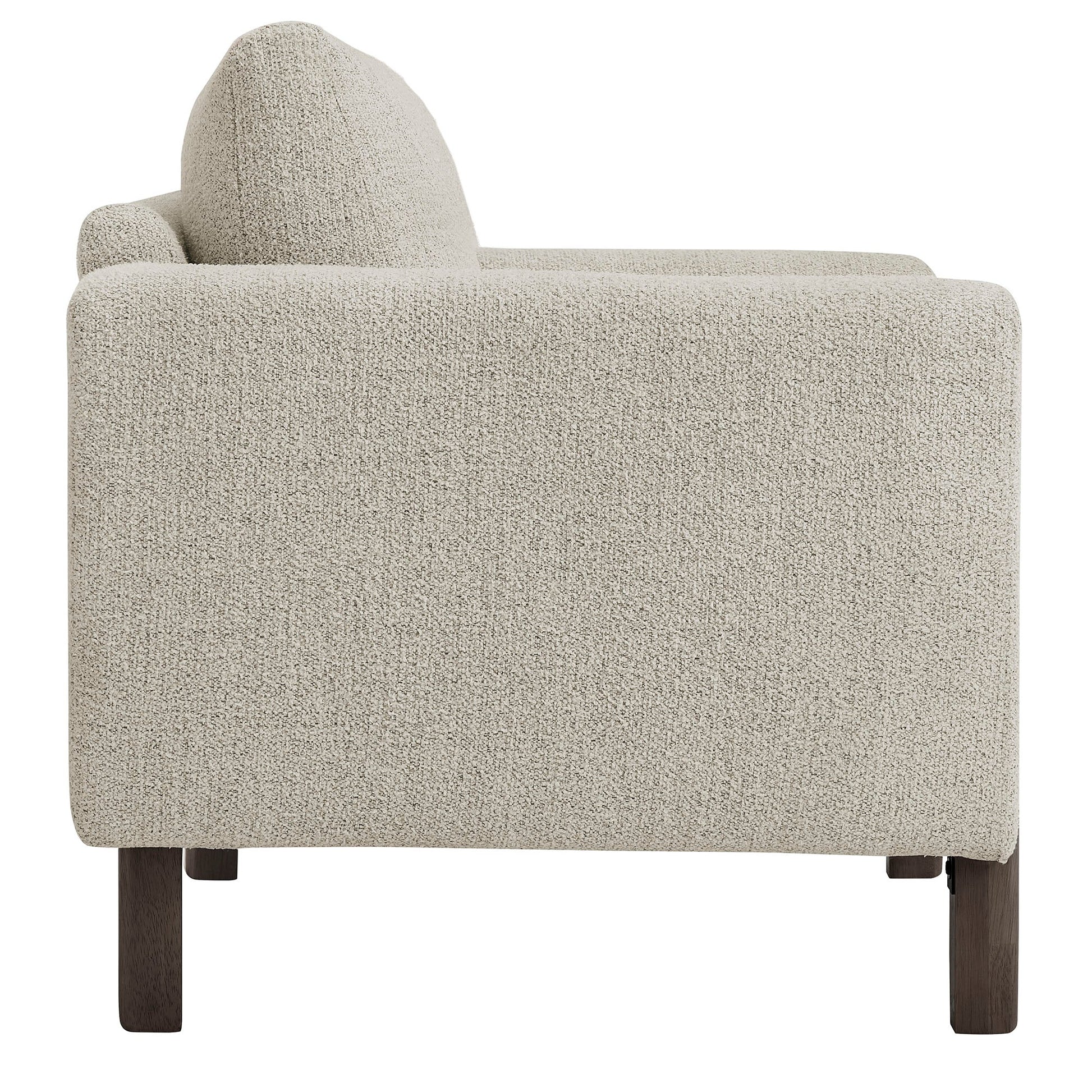 Hawken Boucle Accent Armchair by Modway, beige boucle, dark wood legs on Tampa Home & Garden Store