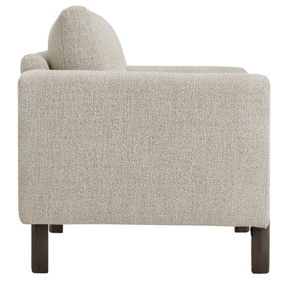 Hawken Boucle Accent Armchair by Modway, beige boucle, dark wood legs on Tampa Home & Garden Store