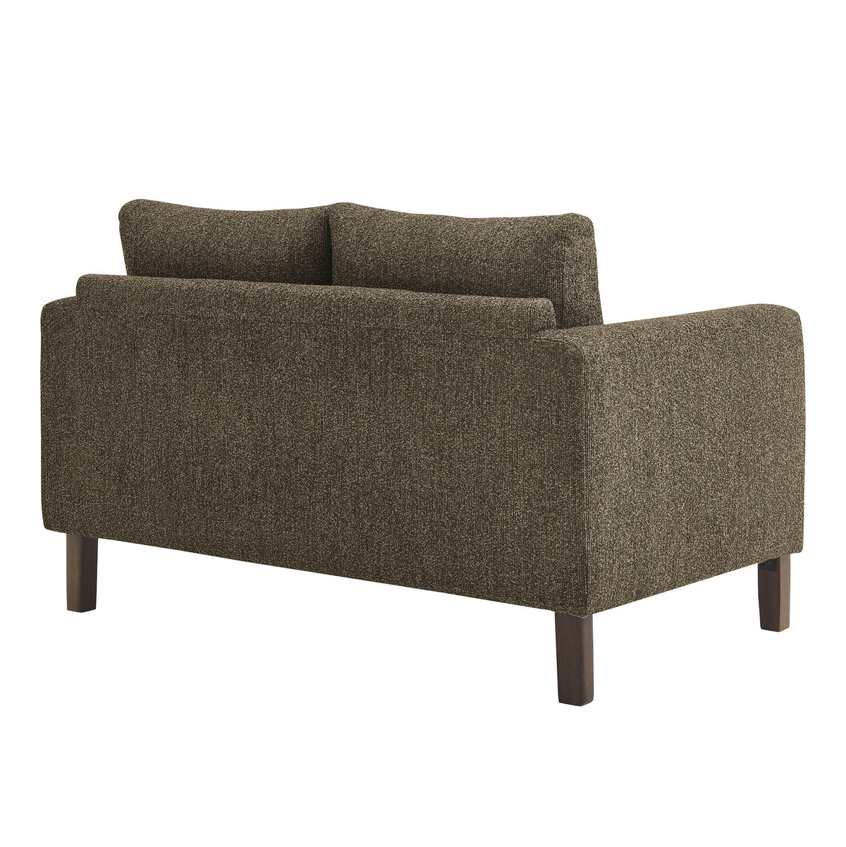 Hawken Boucle Fabric Loveseat by Modway brown textured boucle fabric with dark wood legs on Tampa Home & Garden Store