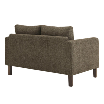 Hawken Boucle Fabric Loveseat by Modway brown textured boucle fabric with dark wood legs on Tampa Home & Garden Store
