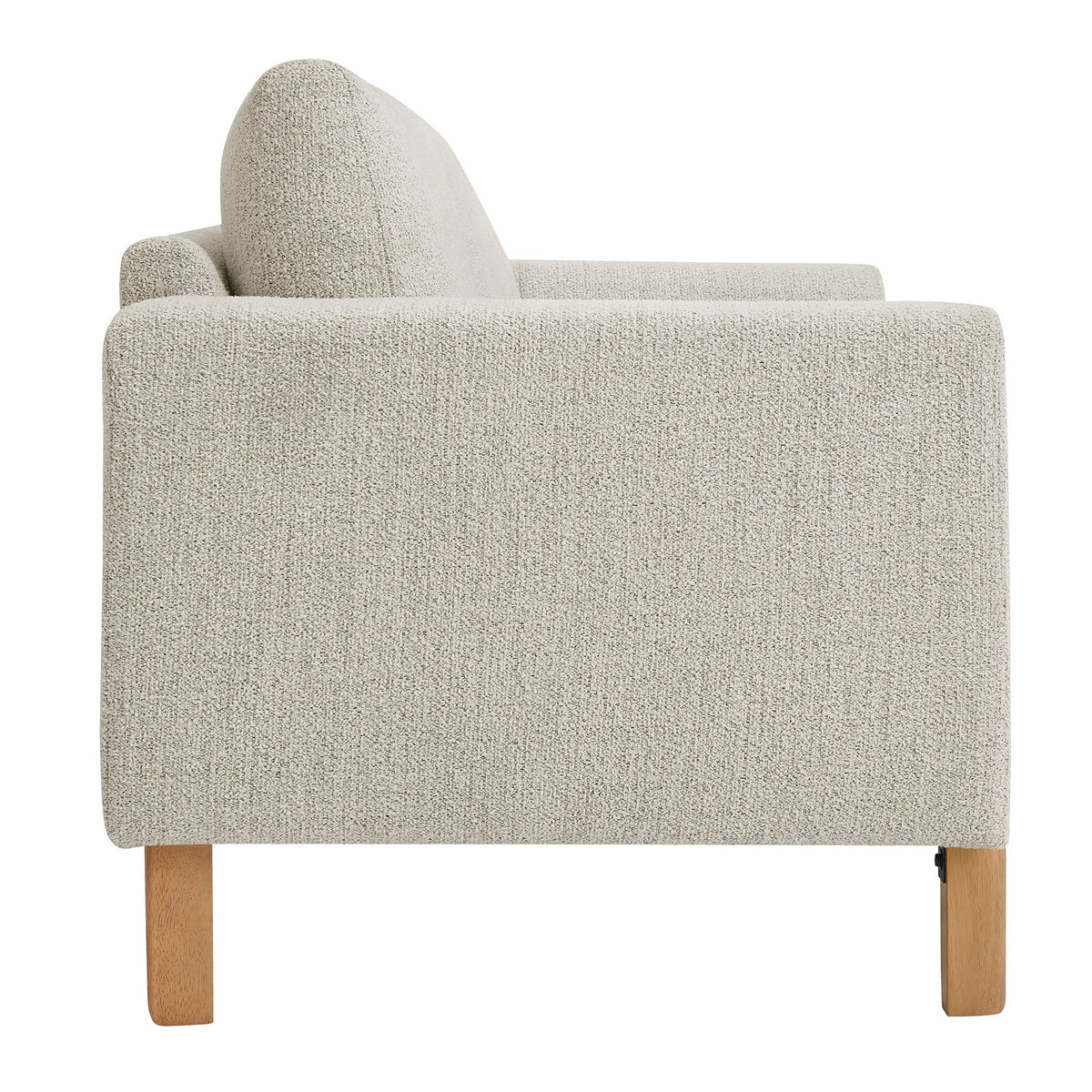 Hawken Boucle Fabric Loveseat by Modway in beige boucle upholstery with light wood legs on Tampa Home & Garden Store