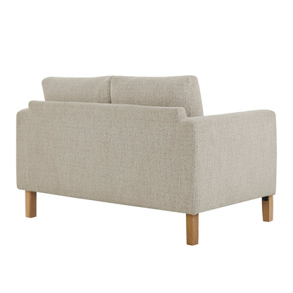 Modway Hawken Boucle Fabric Loveseat in beige boucle with solid wood legs on Tampa Home & Garden Store