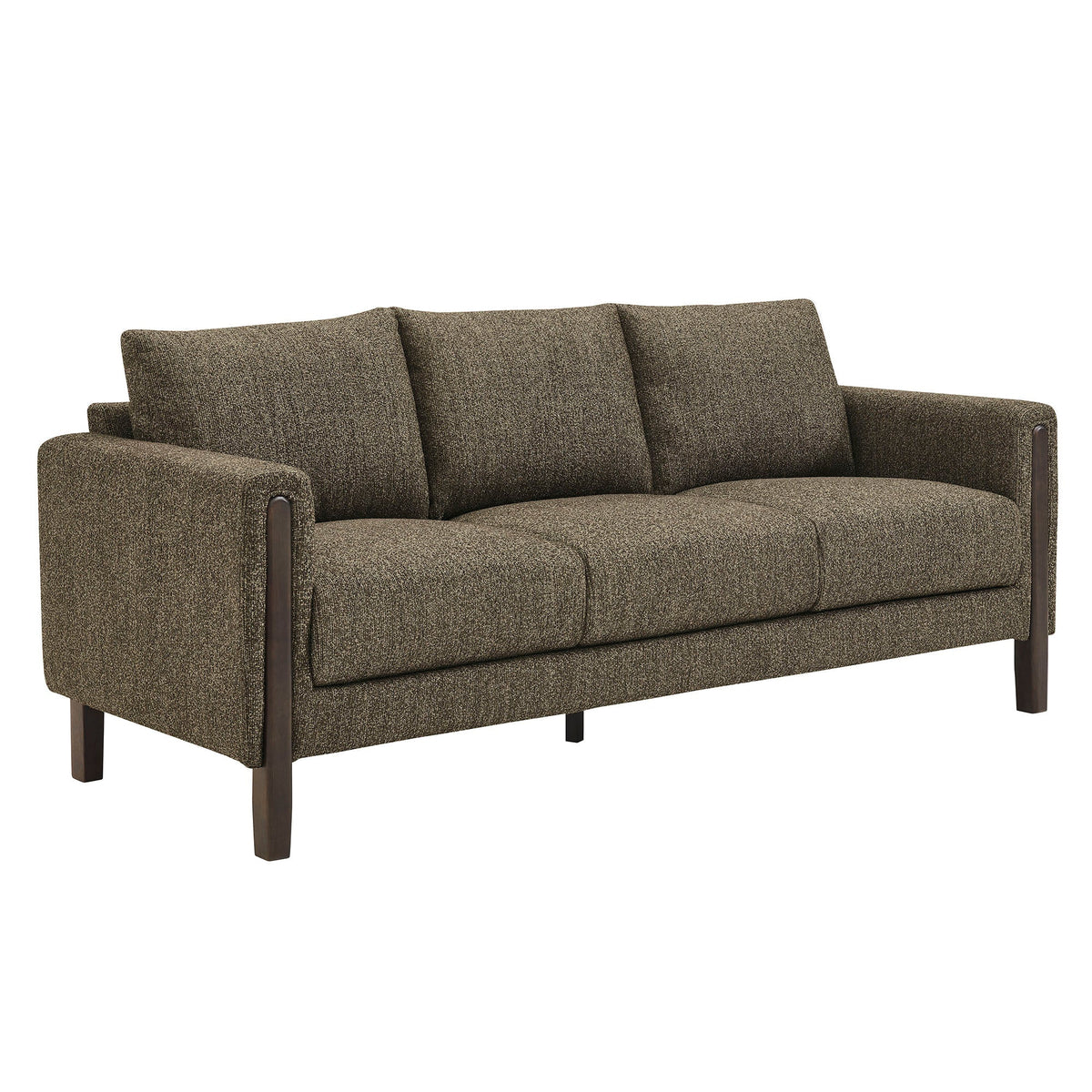 Modway Hawken Boucle Sofa With Wooden Legs