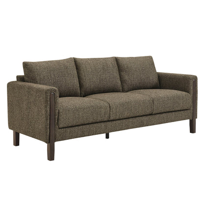 Modway Hawken Boucle Sofa With Wooden Legs