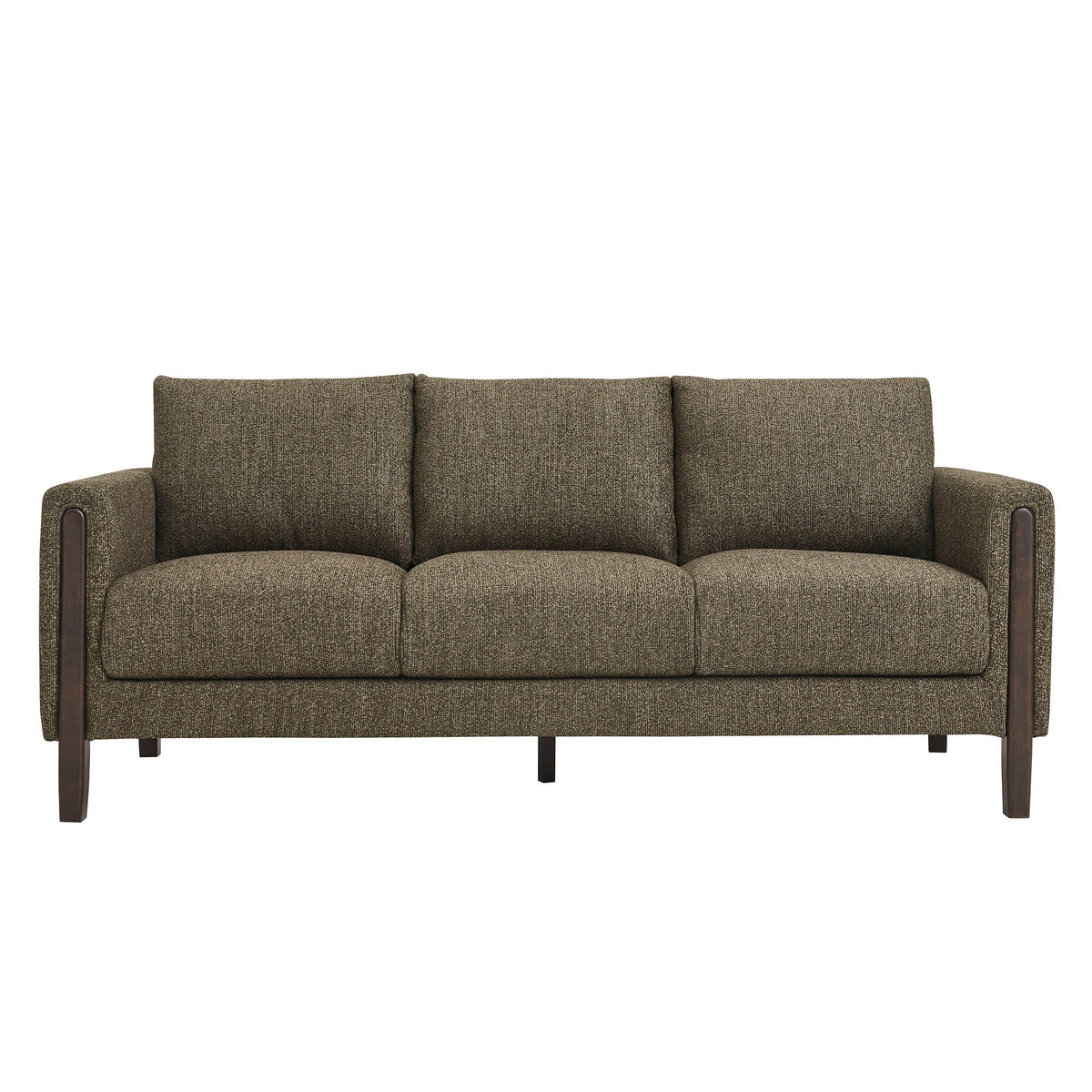 Modway Hawken Boucle Sofa With Wooden Legs