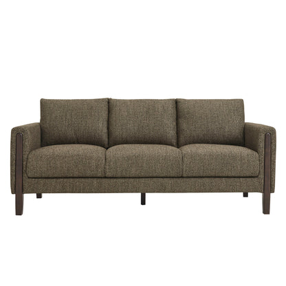 Modway Hawken Boucle Sofa With Wooden Legs