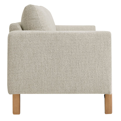 Modway Hawken Boucle Sofa With Wooden Legs