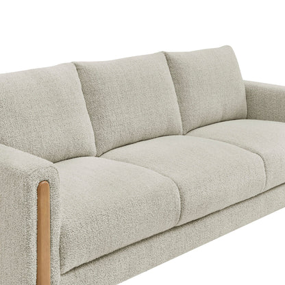 Modway Hawken Boucle Sofa With Wooden Legs