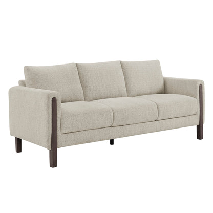 Modway Hawken Boucle Sofa With Wooden Legs