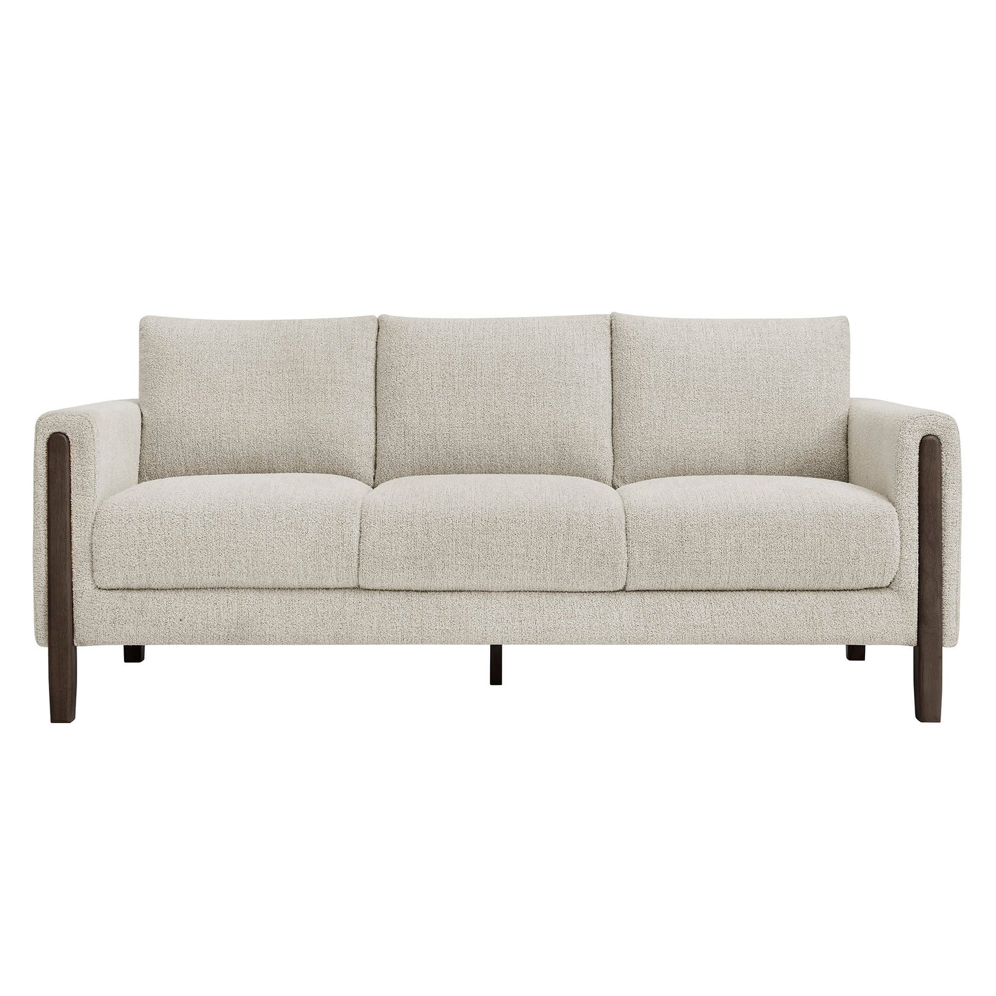 Modway Hawken Boucle Sofa With Wooden Legs