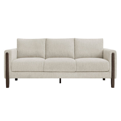 Modway Hawken Boucle Sofa With Wooden Legs