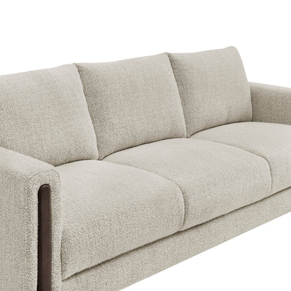 Modway Hawken Boucle Sofa With Wooden Legs