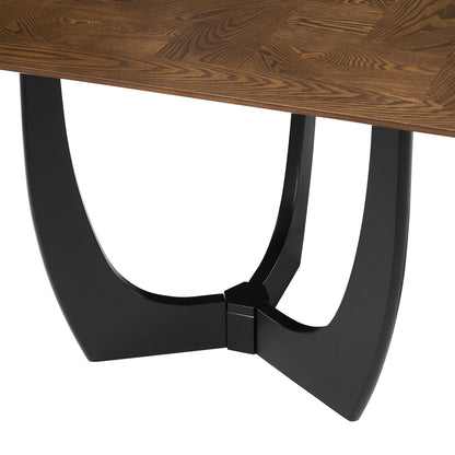 Wrenly 94-Inch Walnut Dining Table with walnut top and black curved legs on Tampa Home & Garden Store