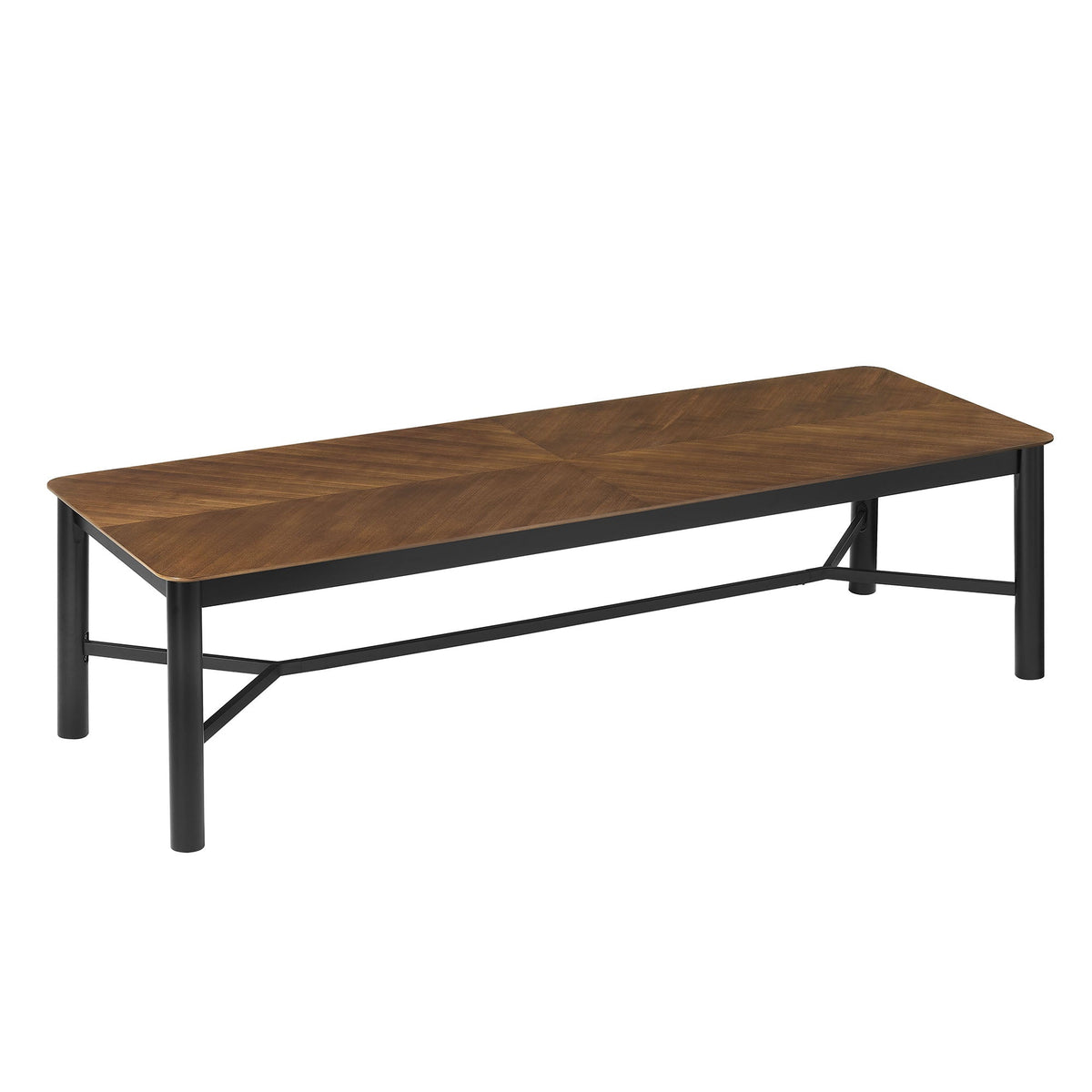 Ashlan 110 inch rectangle dining table by Modway with wood veneer top and black metal legs on Tampa Home & Garden Store