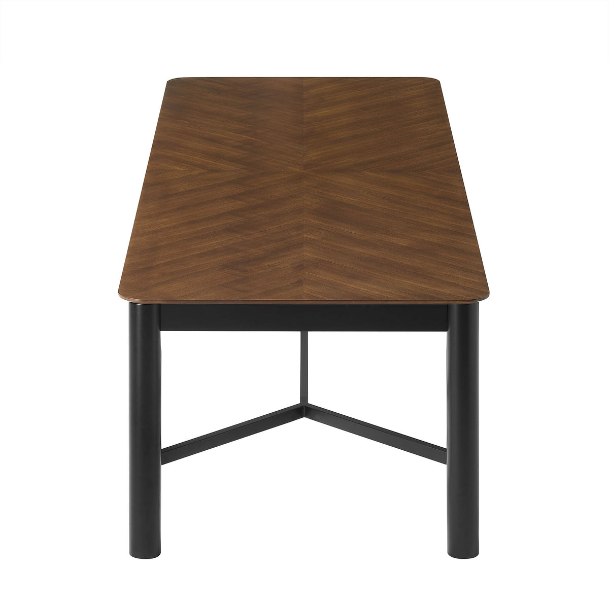 Ashlan 110in rectangular dining table in warm wood veneer with black metal legs HouseOfZazla on Tampa Home & Garden Store