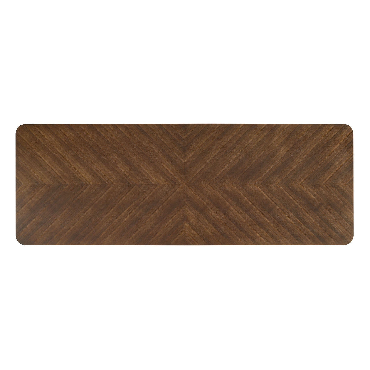Ashlan 110in Rectangle Dining Table by Modway, warm walnut veneer with rounded corners on Tampa Home & Garden Store