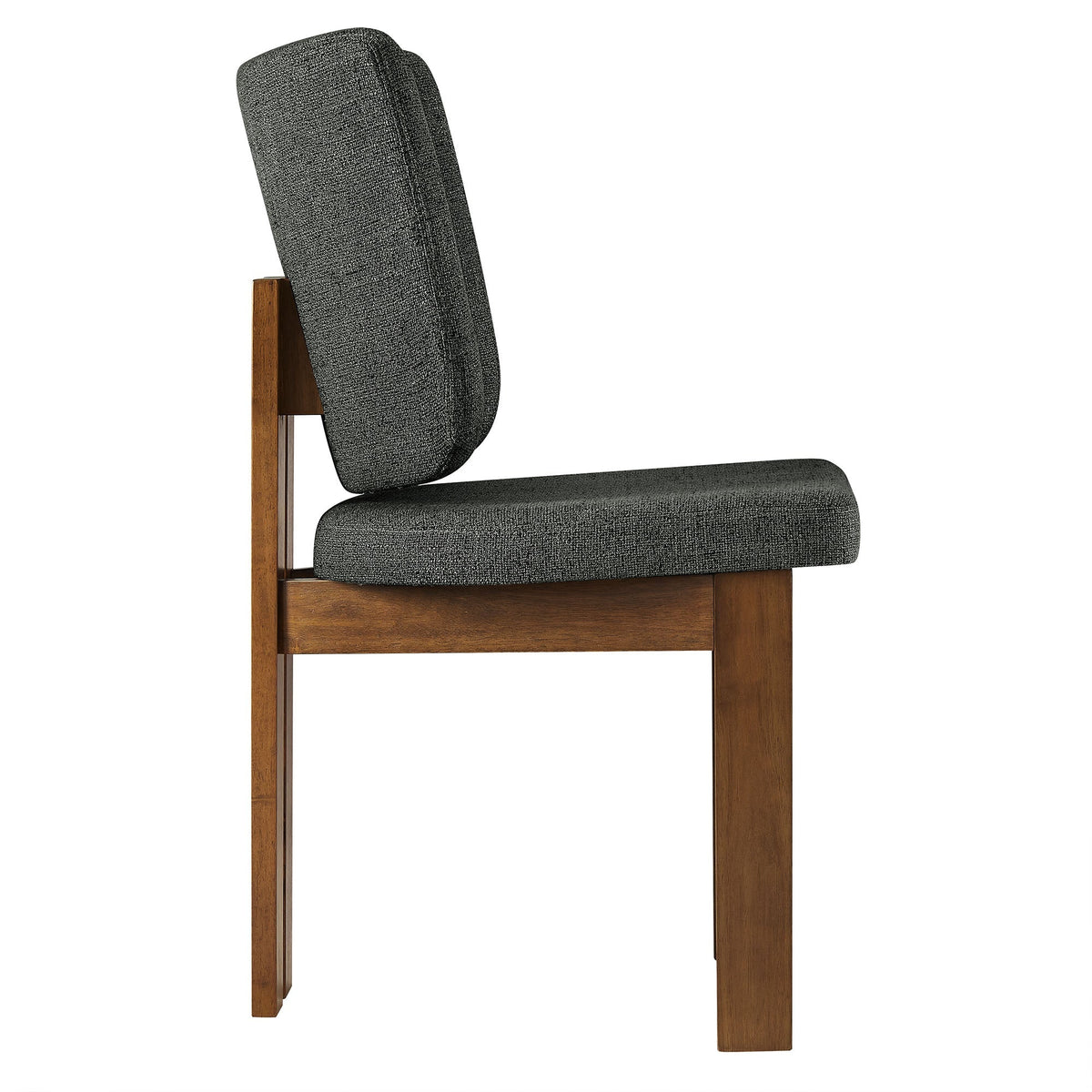 Alba Armless Upholstered Dining Chairs set of 2, dark gray fabric, wood frame HouseOfZazla on Tampa Home & Garden Store