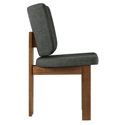 Alba Armless Upholstered Dining Chairs set of 2, dark gray fabric, wood frame HouseOfZazla on Tampa Home & Garden Store