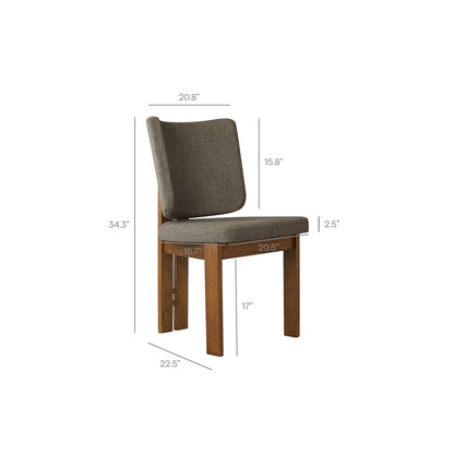 Alba armless upholstered dining chairs set of 2 in brown fabric by HouseOfZazla on Tampa Home & Garden Store