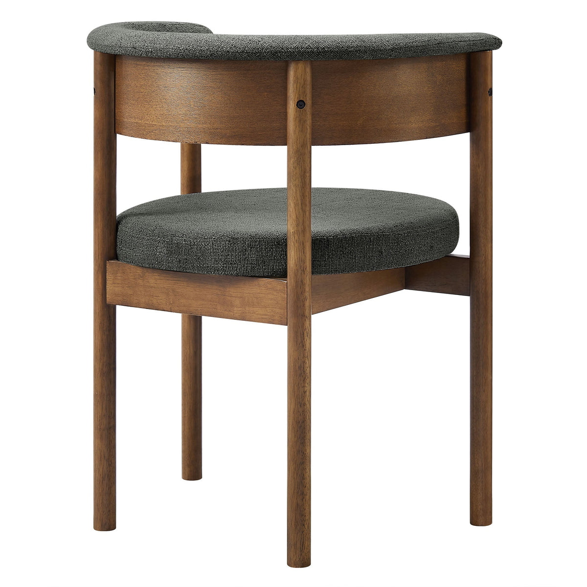 Clea curved upholstered dining chairs set of 2 in gray textured fabric with wooden frame on Tampa Home & Garden Store