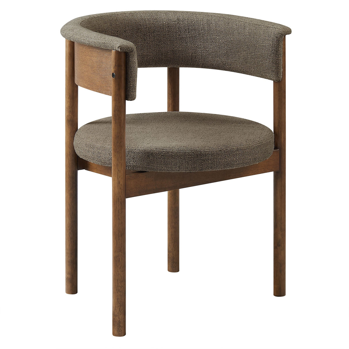 Clea Curved Upholstered Dining Chairs Set of 2, brown fabric with wood legs HouseOfZazla on Tampa Home & Garden Store