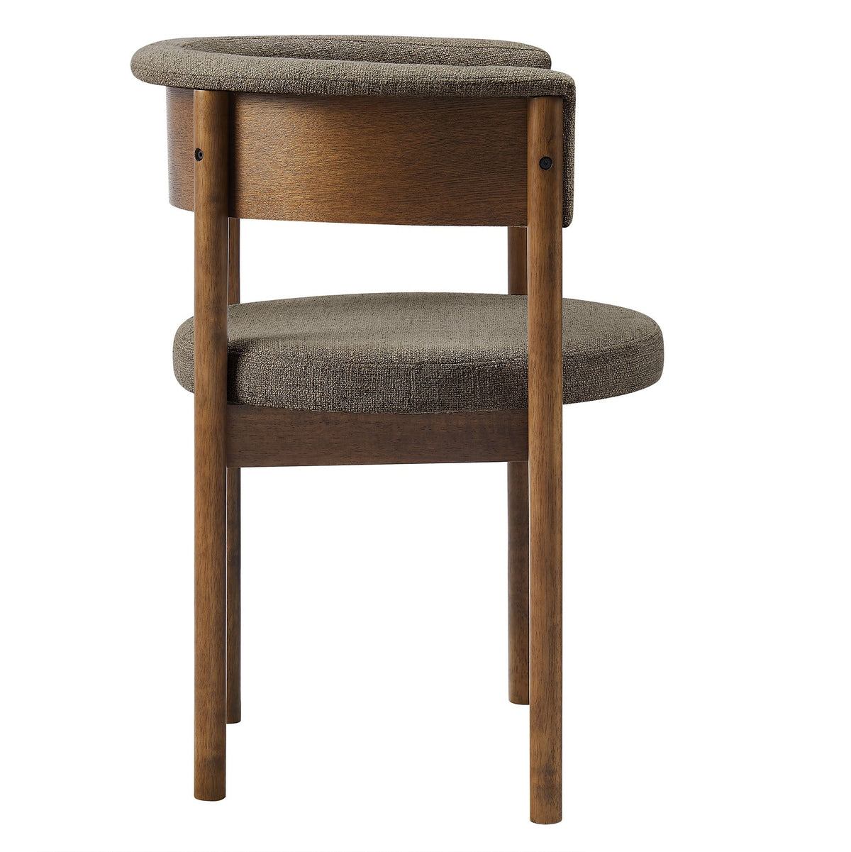Clea Curved Upholstered Dining Chairs set of 2, brown textured fabric and wood frame on Tampa Home & Garden Store