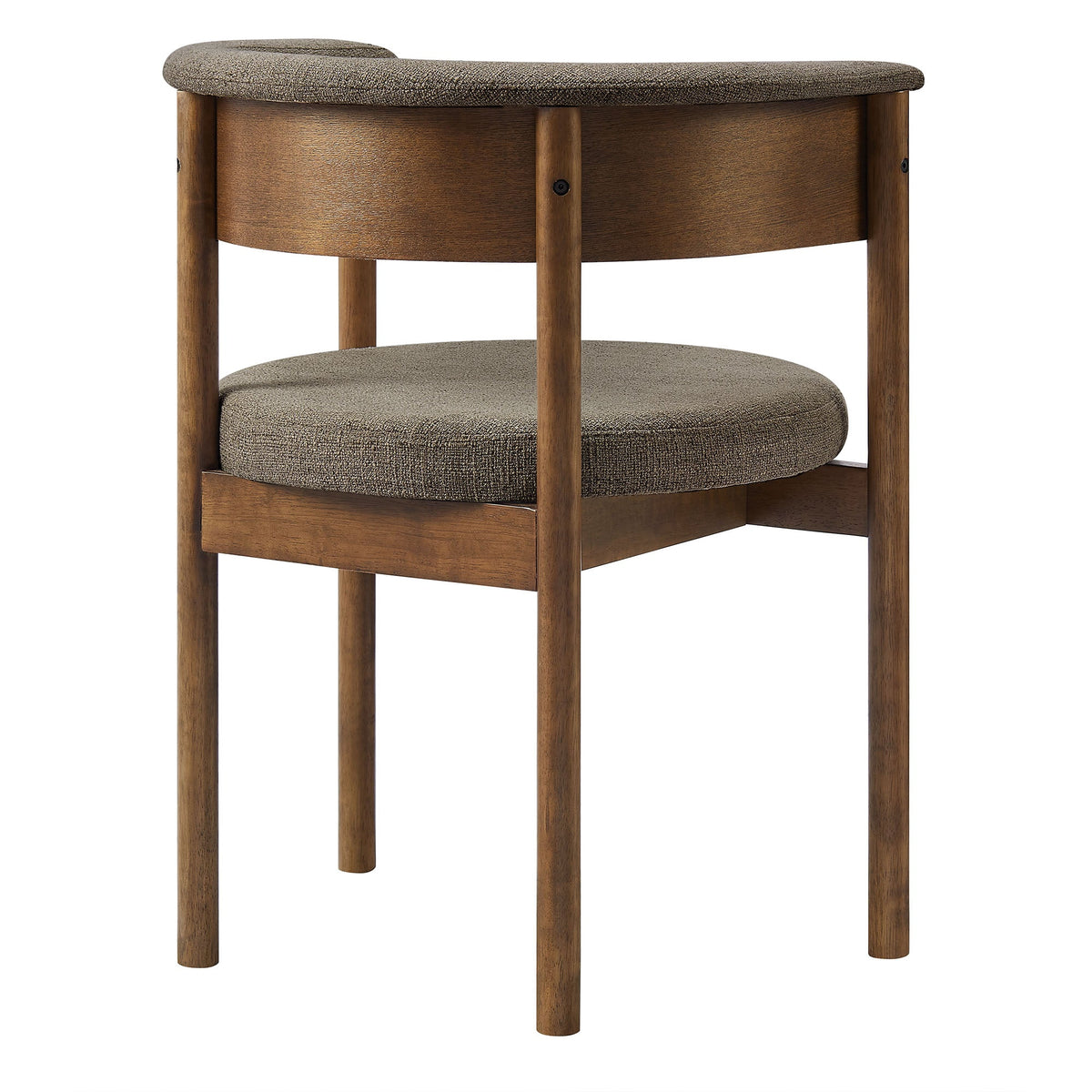 Clea curved upholstered dining chairs set of 2 with brown fabric and wooden frame HouseOfZazla on Tampa Home & Garden Store