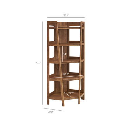 Bixby 71 Inch Corner Bookshelf by Modway wood finish corner decor shelf unit with multiple shelves on Tampa Home & Garden Store