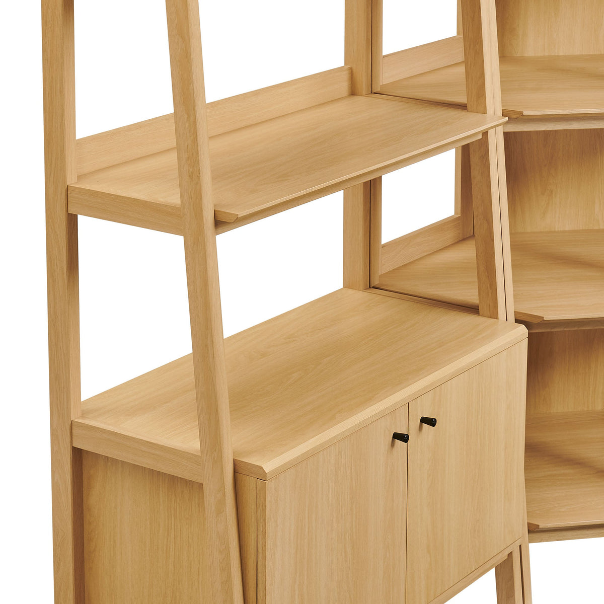 Bixby 3-Piece Corner Bookshelf Set with Wide Shelves natural wood finish by Modwave on Tampa Home & Garden Store
