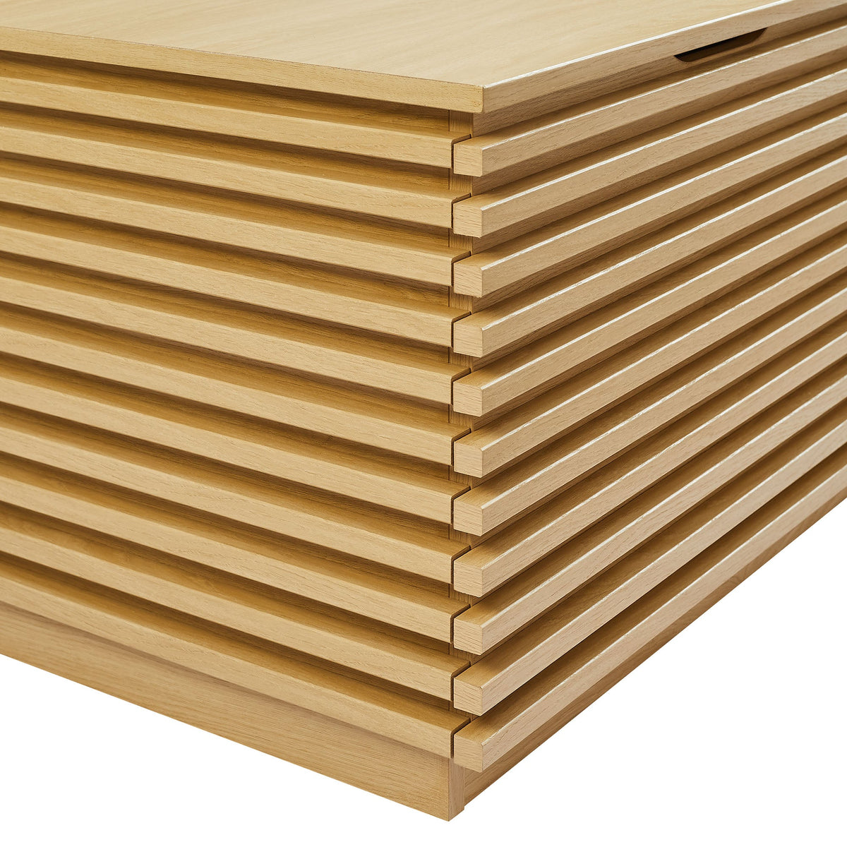 Fluted natural oak wood slat panel close-up texture on Tampa Home & Garden Store