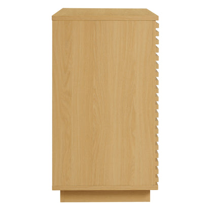 Render 2-Door Fluted Accent Cabinet natural oak finish by Modway decor cabinet on Tampa Home & Garden Store
