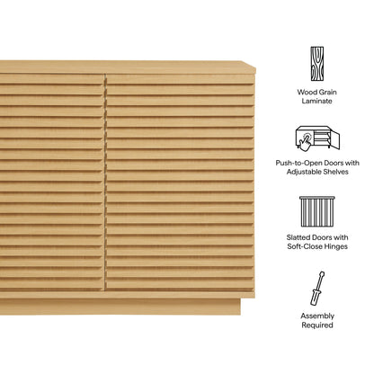 Modway Render 2-Door Fluted Accent Cabinet wood grain laminate decor on Tampa Home & Garden Store