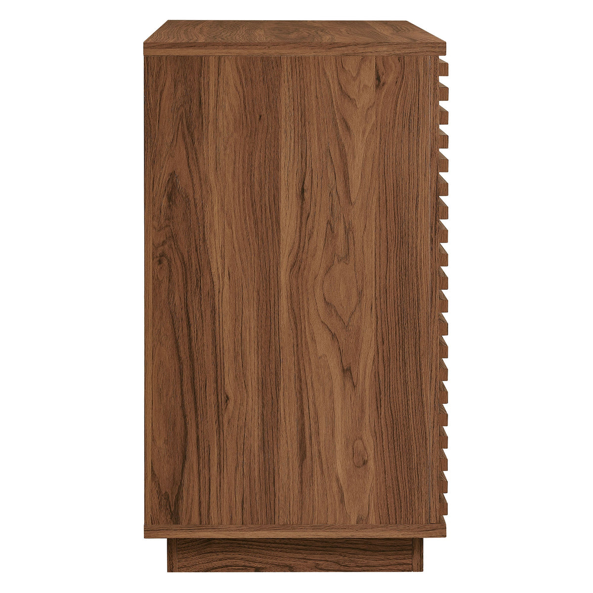 Render 2-Door Fluted Accent Cabinet by Modway in warm woodgrain finish with grooved side edge on Tampa Home & Garden Store