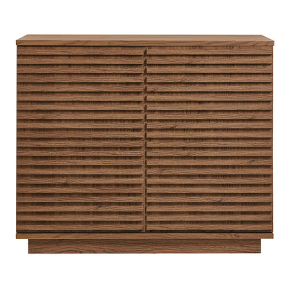 Render 2-Door Fluted Accent Cabinet by Modway in warm wood finish on Tampa Home & Garden Store