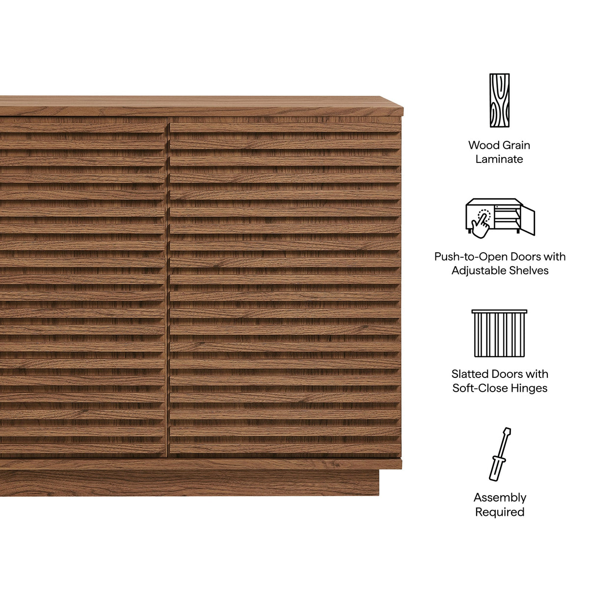Render 2-Door Fluted Accent Cabinet by Modway in wood grain laminate decor HouseOfZazla on Tampa Home & Garden Store