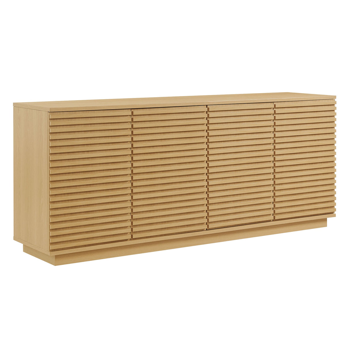 4‑Door fluted sideboard TV stand in light oak with slatted doors by Modway HouseOfZazla on Tampa Home & Garden Store