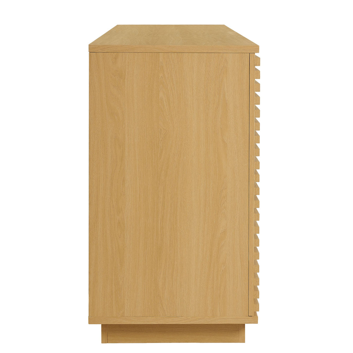 Render 4-Door Fluted Sideboard Cabinet TV Stand in natural oak finish on Tampa Home & Garden Store