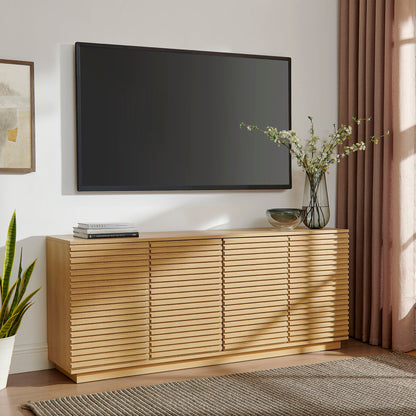 Render 4-Door Fluted Sideboard Cabinet TV Stand by Modway in wood with slatted doors on Tampa Home & Garden Store
