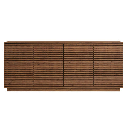Render 4-Door Fluted Sideboard TV Stand by Modway in brown wood with grooved doors on Tampa Home & Garden Store