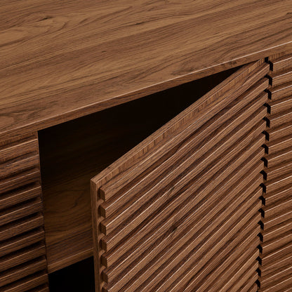 Render 4-Door Fluted Sideboard TV Stand in walnut wood by HouseOfZazla on Tampa Home & Garden Store