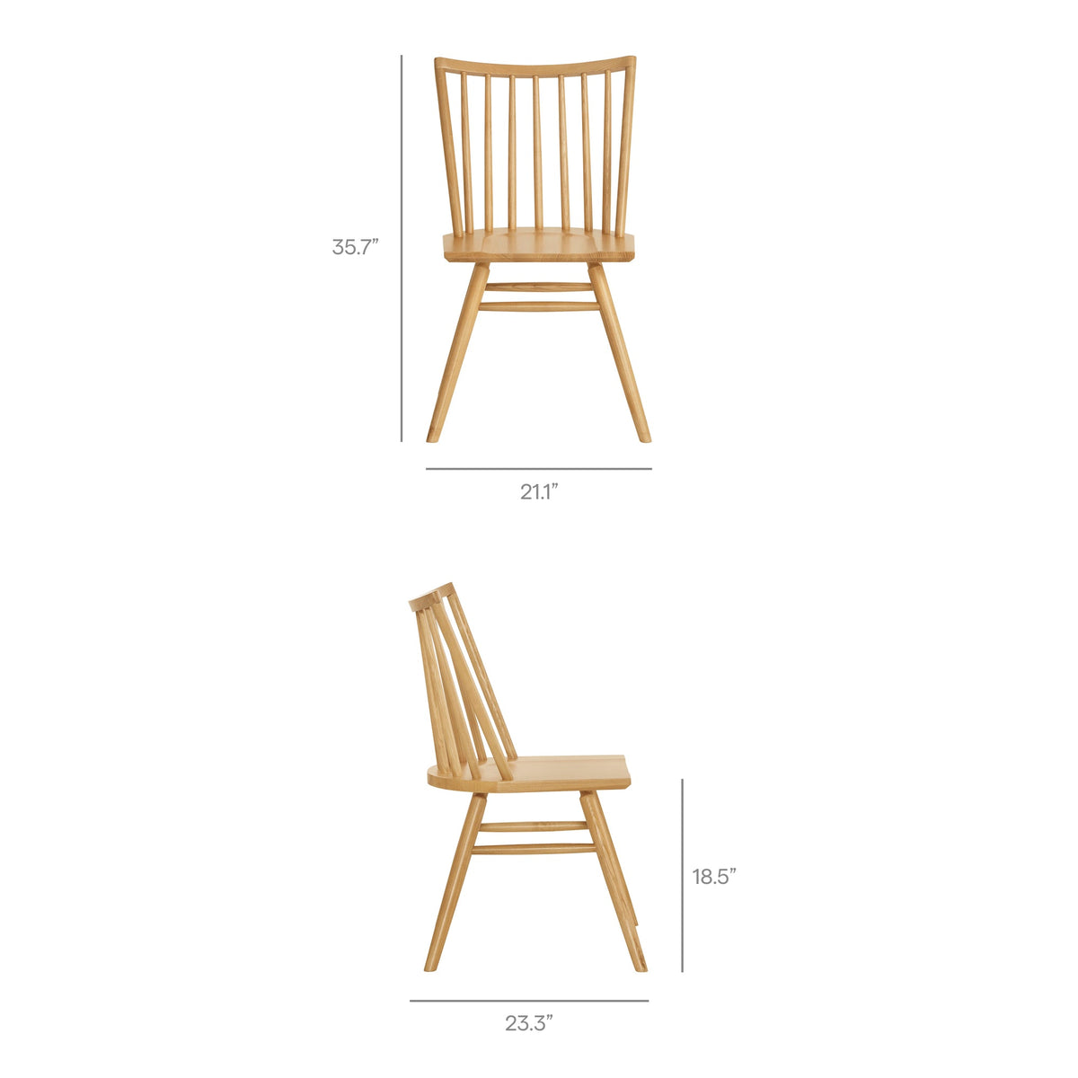 Alvar Spindle Back Dining Chairs set of 2, natural wood finish by HouseOfZazla on Tampa Home & Garden Store